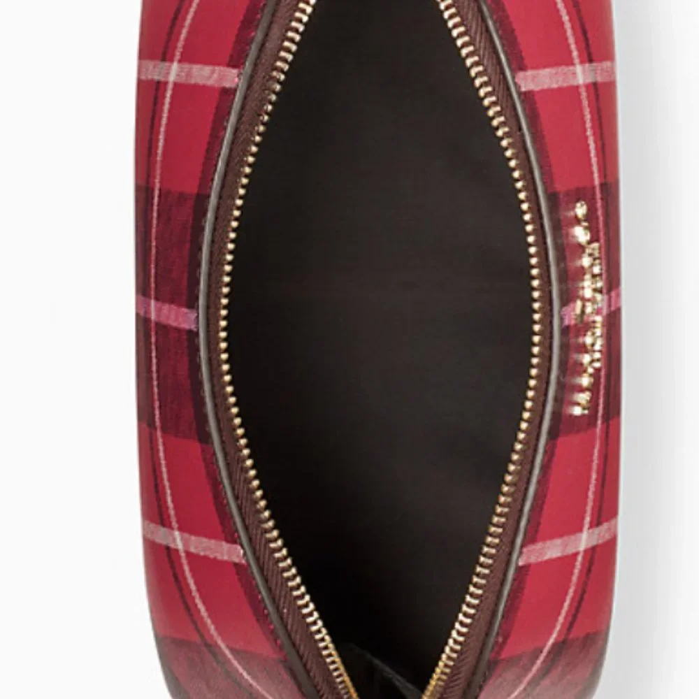 NWT KATE SPADE STACI PLAID SMALL COSMETIC CASE